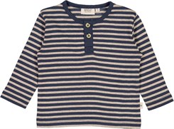 Wheat Morris T-shirt LS - Sea storm stripes